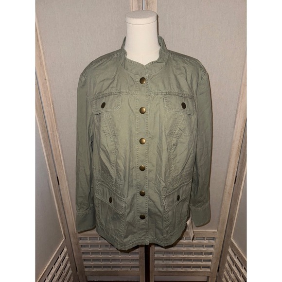 NWT Tommy Hilfiger Women's Olive Green Utility Jacket Size 2X - Picture 2 of 10